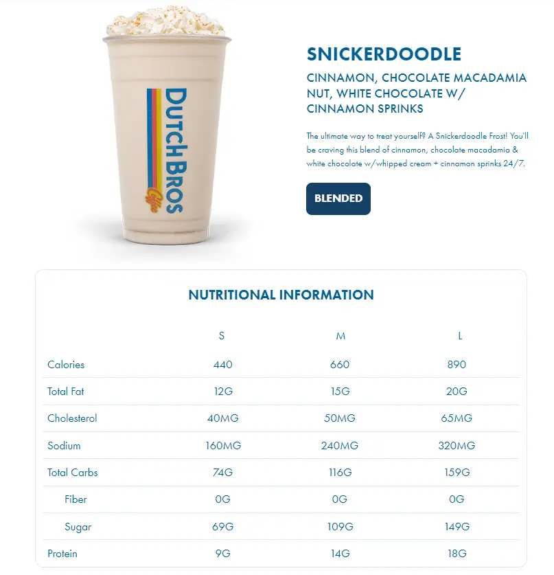 Dutch Bros Breakfast Menu and Times 2025 6 sugar free coffee drinks